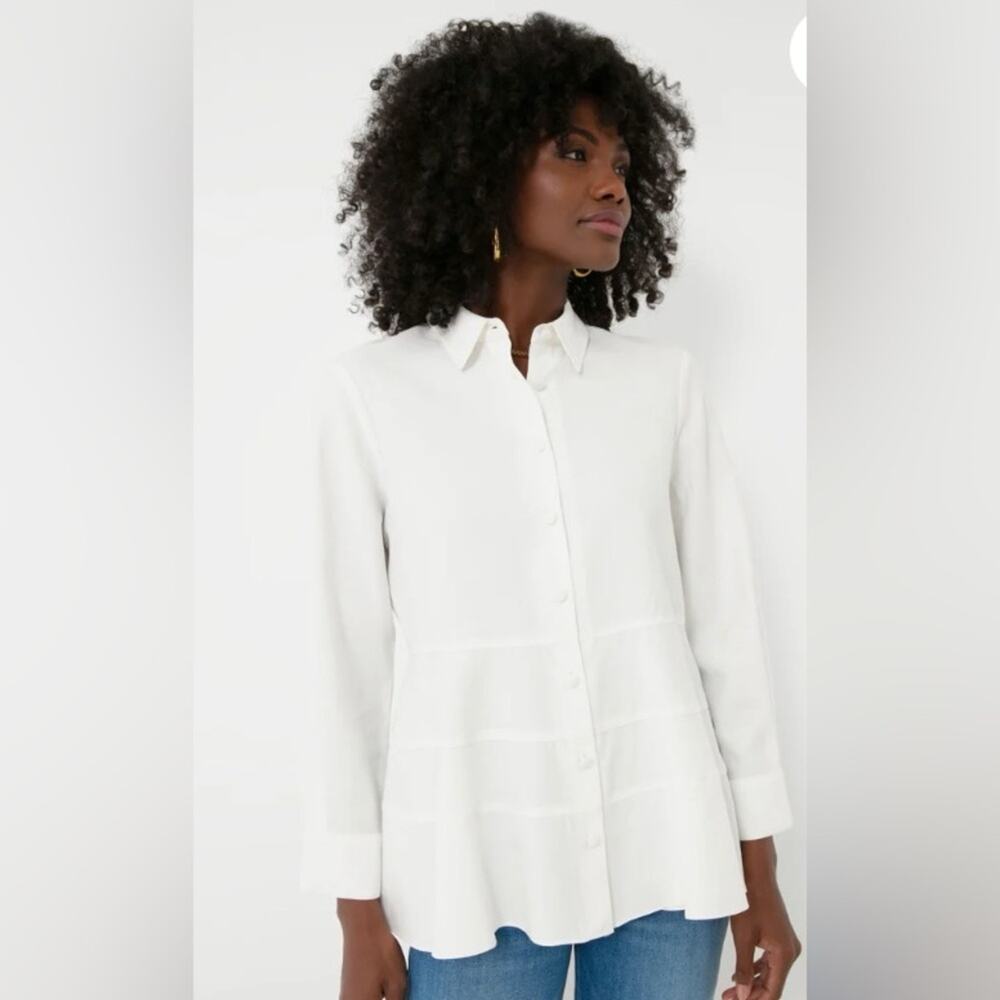 Pomander Place Button Down White Ashlen Blouse View 2